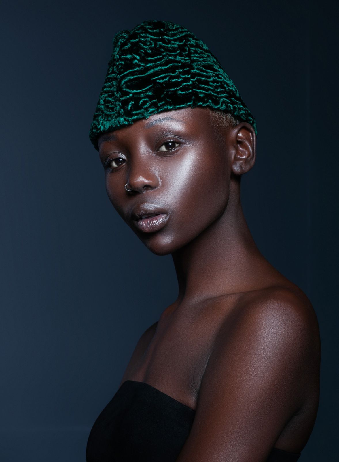 Photo #1 - Forage cap eco fur Tissavel - astrakhan emerald