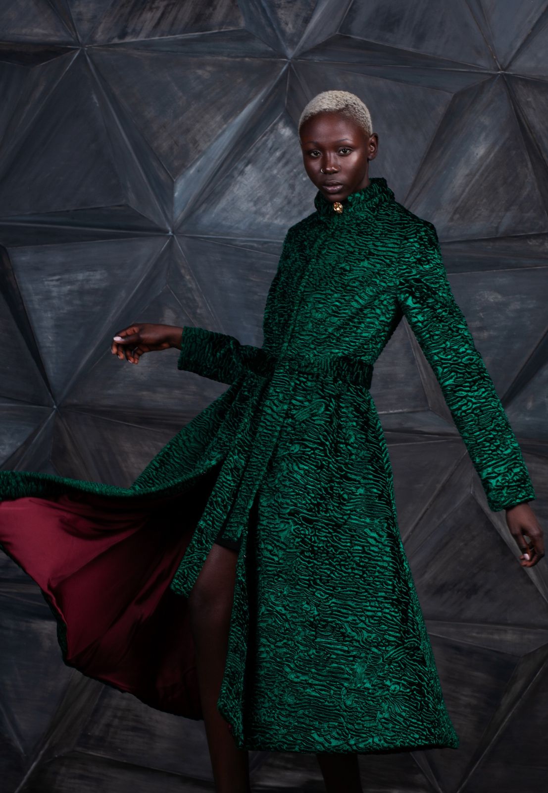 Photo #3 - Coat eco fur Tissavel - astrakhan emerald