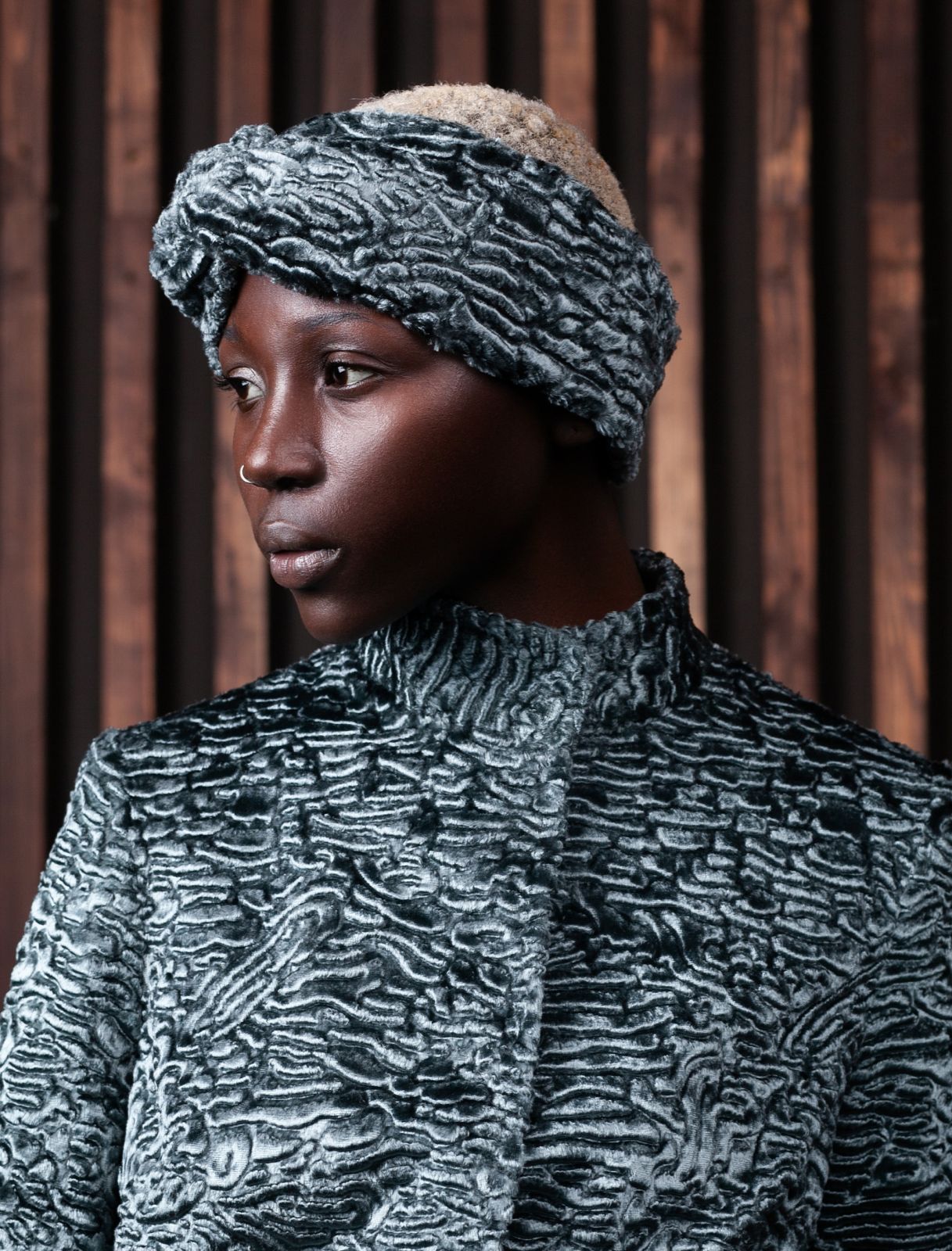 Photo #2 - Turban eco fur Tissavel - astrakhan marengo