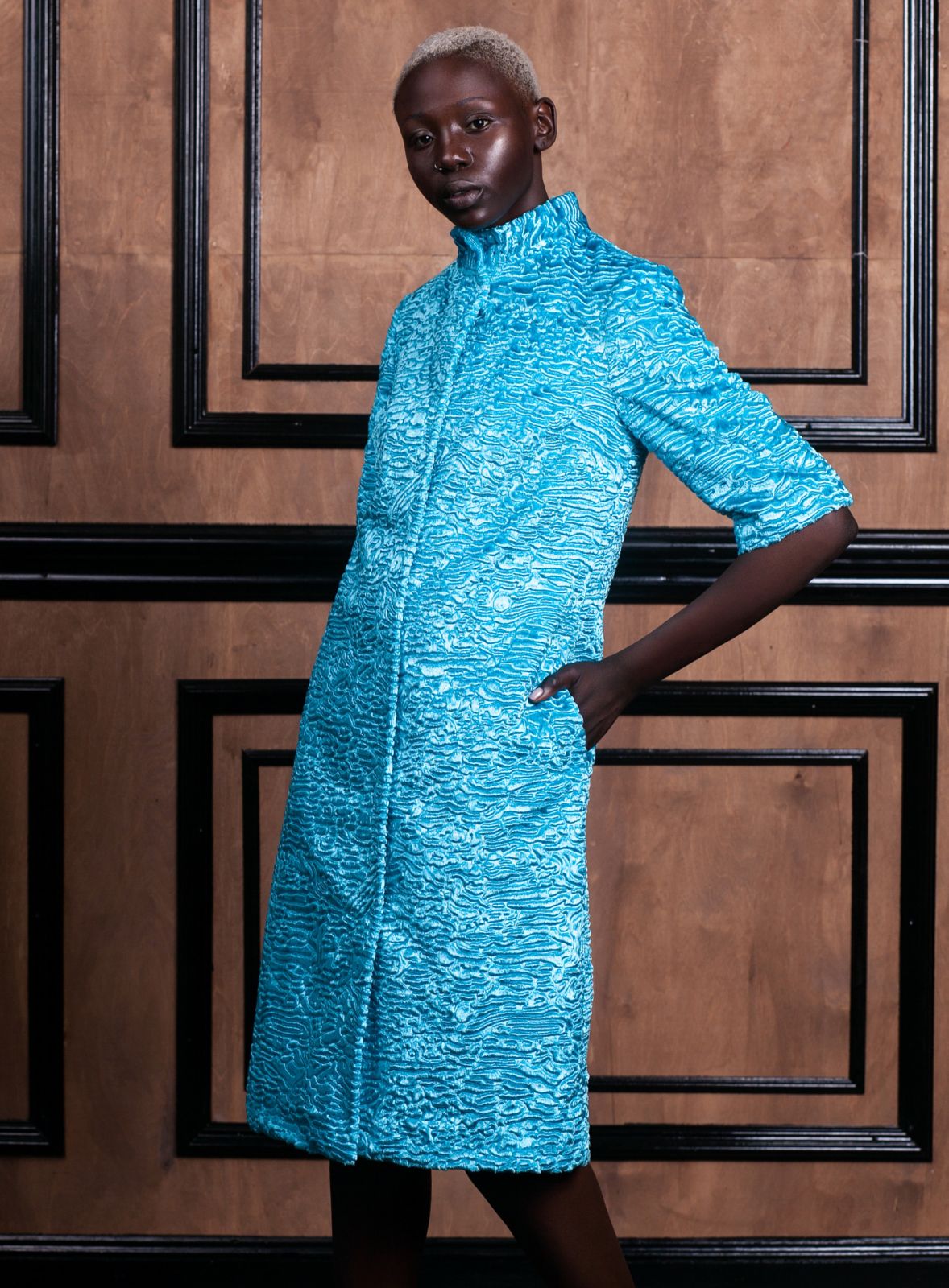 Photo #2 - Jacket eco fur Tissavel - astrakhan aquamarine