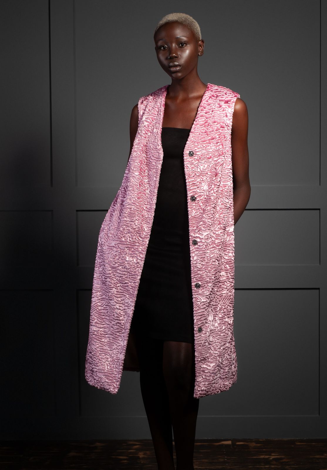 Photo #1 - Vest eco fur Tissavel - astrakhan quartz