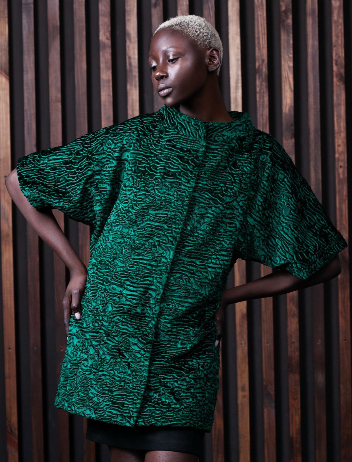 Photo #2 - Jacket eco fur Tissavel - astrakhan emerald