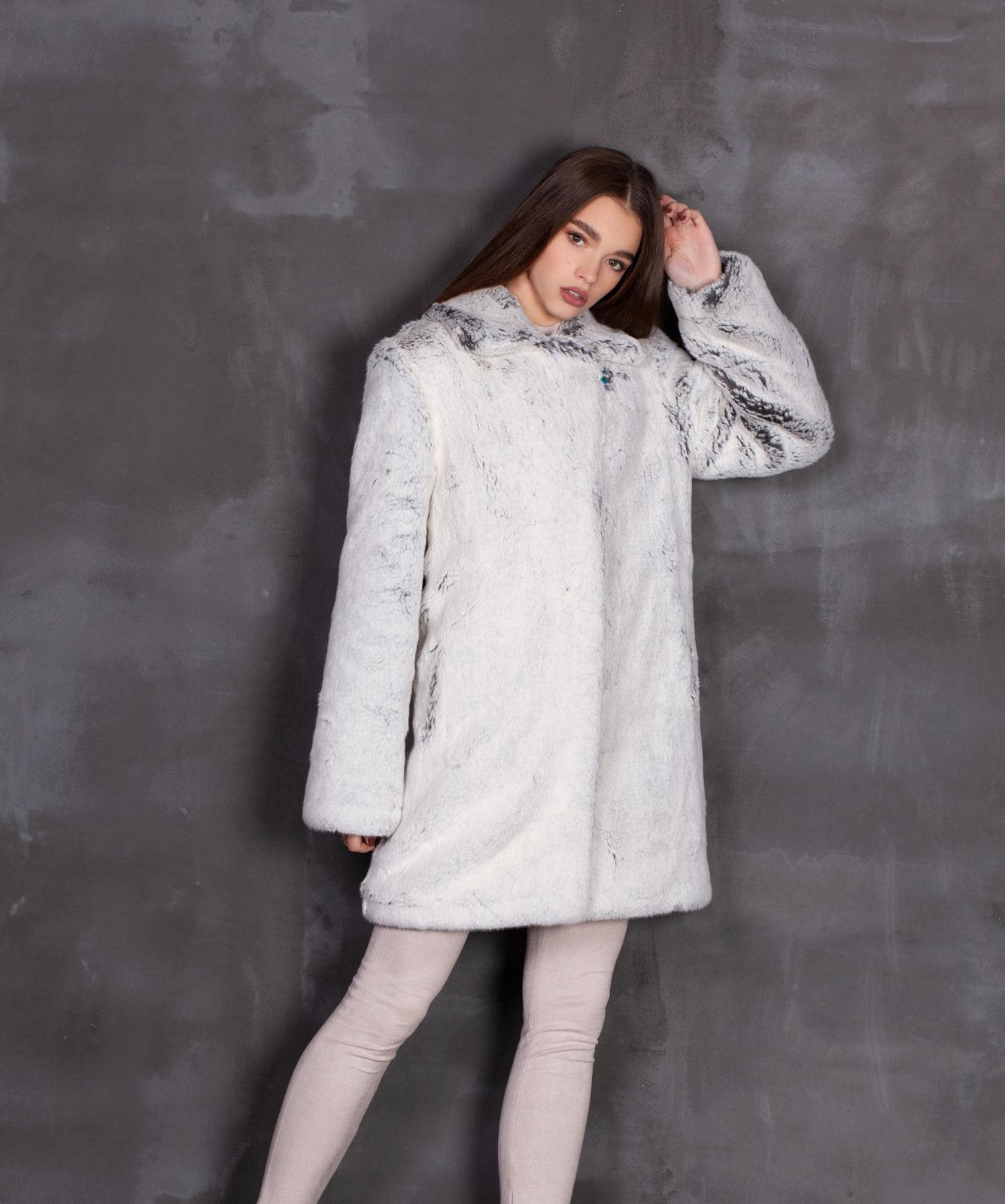 Photo #4 - Coat eco fur Tissavel - chinchilla diamond