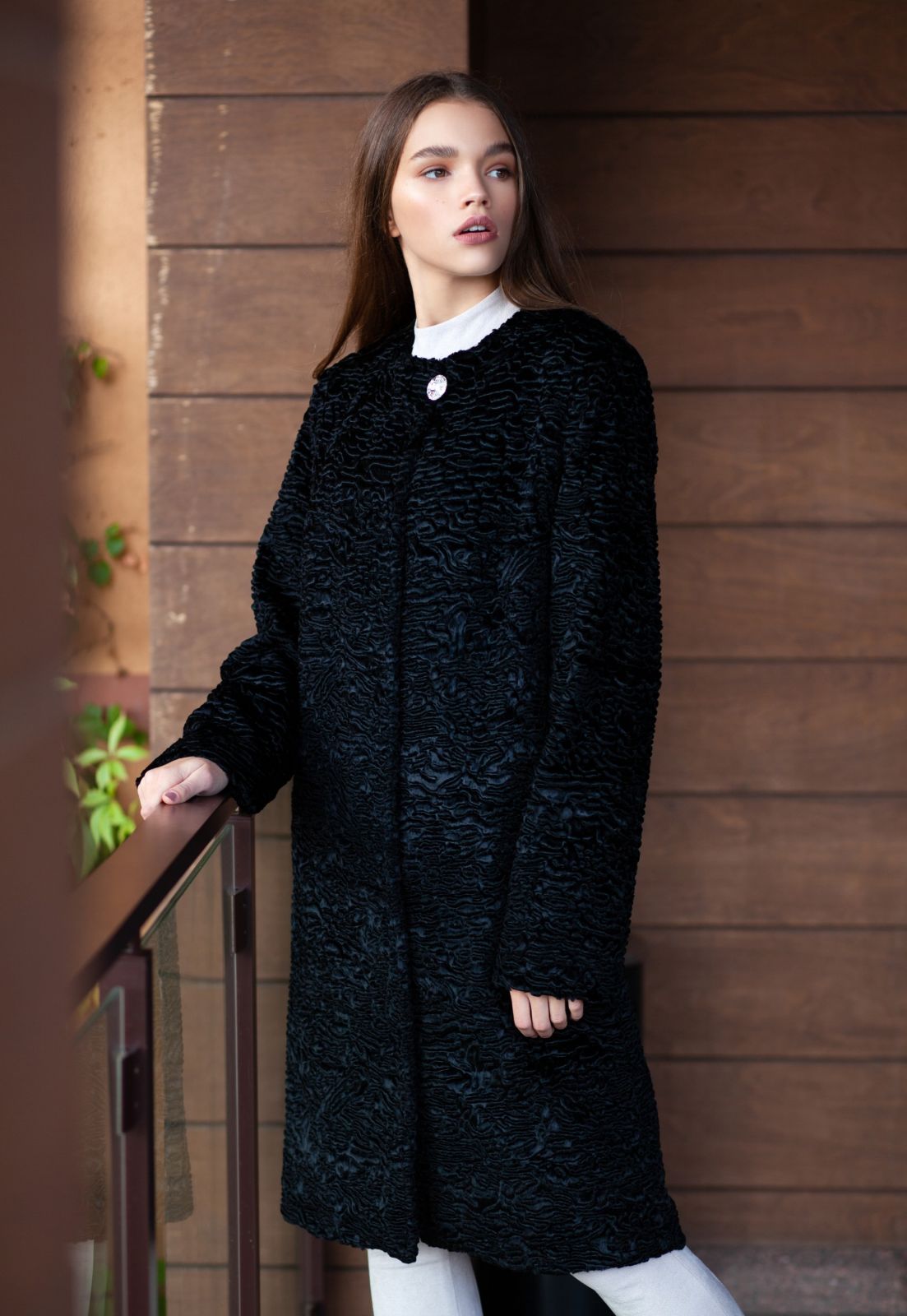 Photo #2 - Coat eco fur Tissavel - astrakhan obsidian