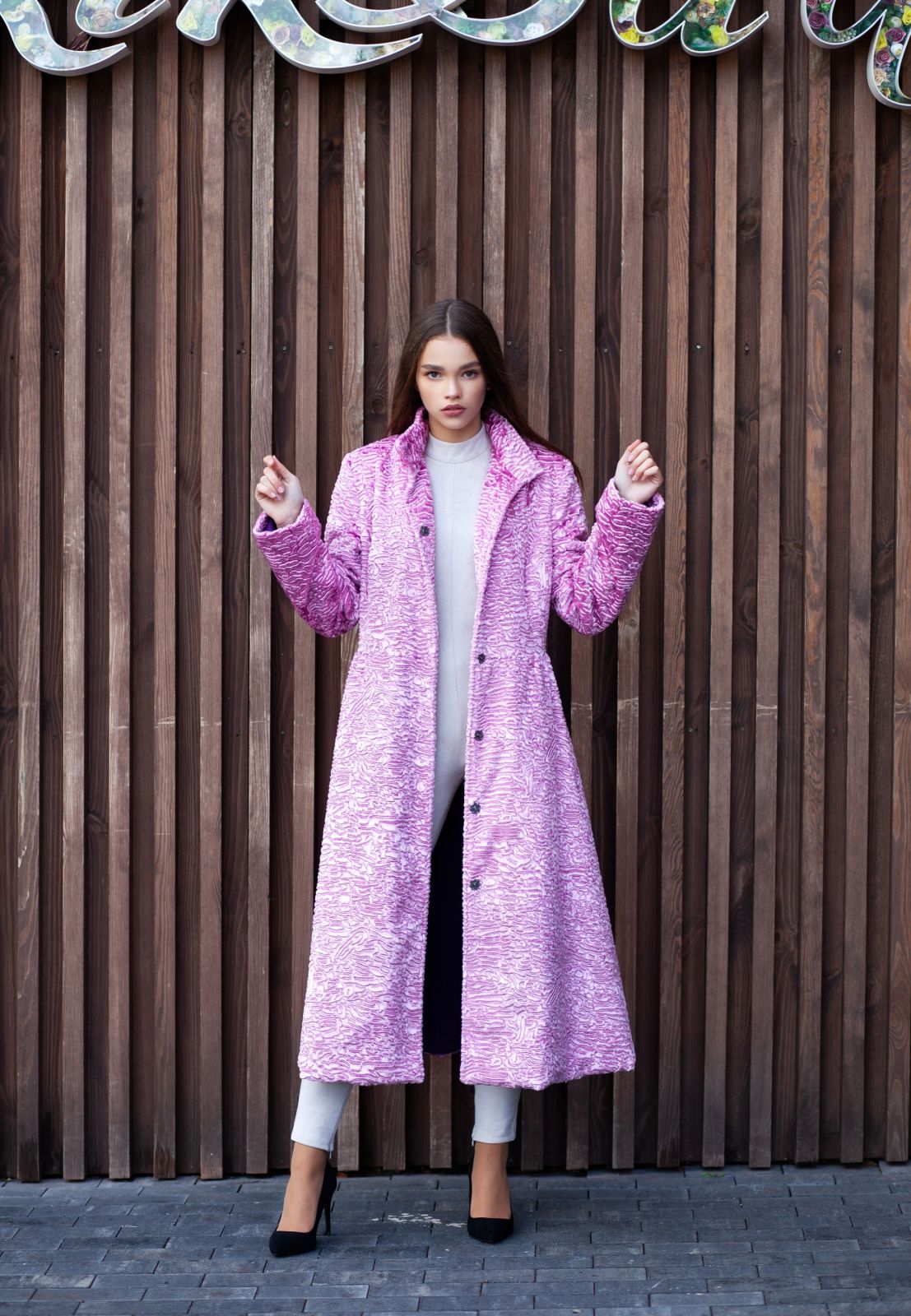 Photo #1 - Coat eco fur Tissavel - astrakhan quartz