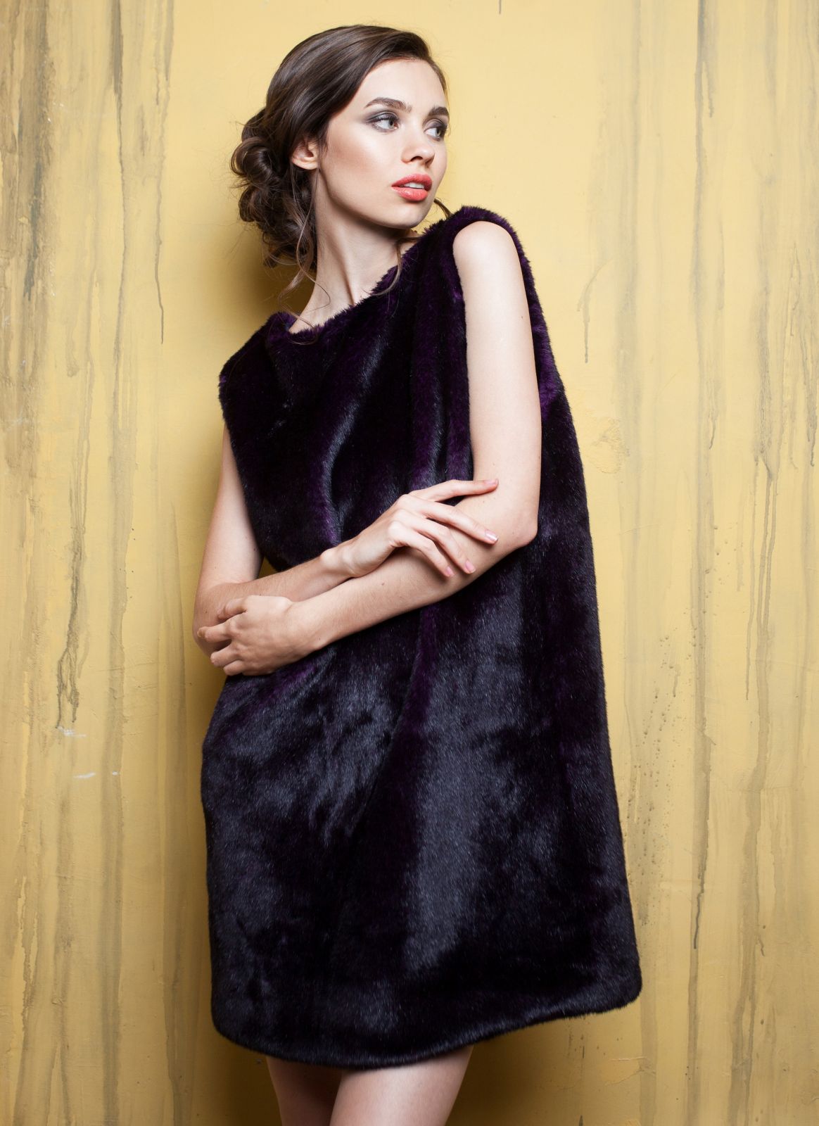 Photo #4 - Sweater eco fur Tissavel - mink amethyst