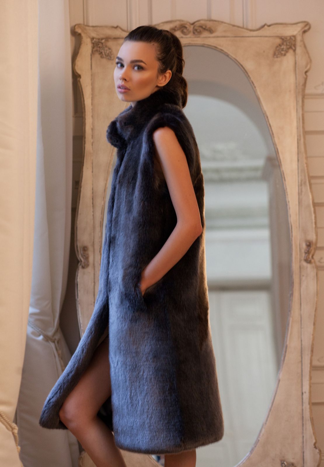 Photo #3 - Vest eco fur Tissavel - sable graphite