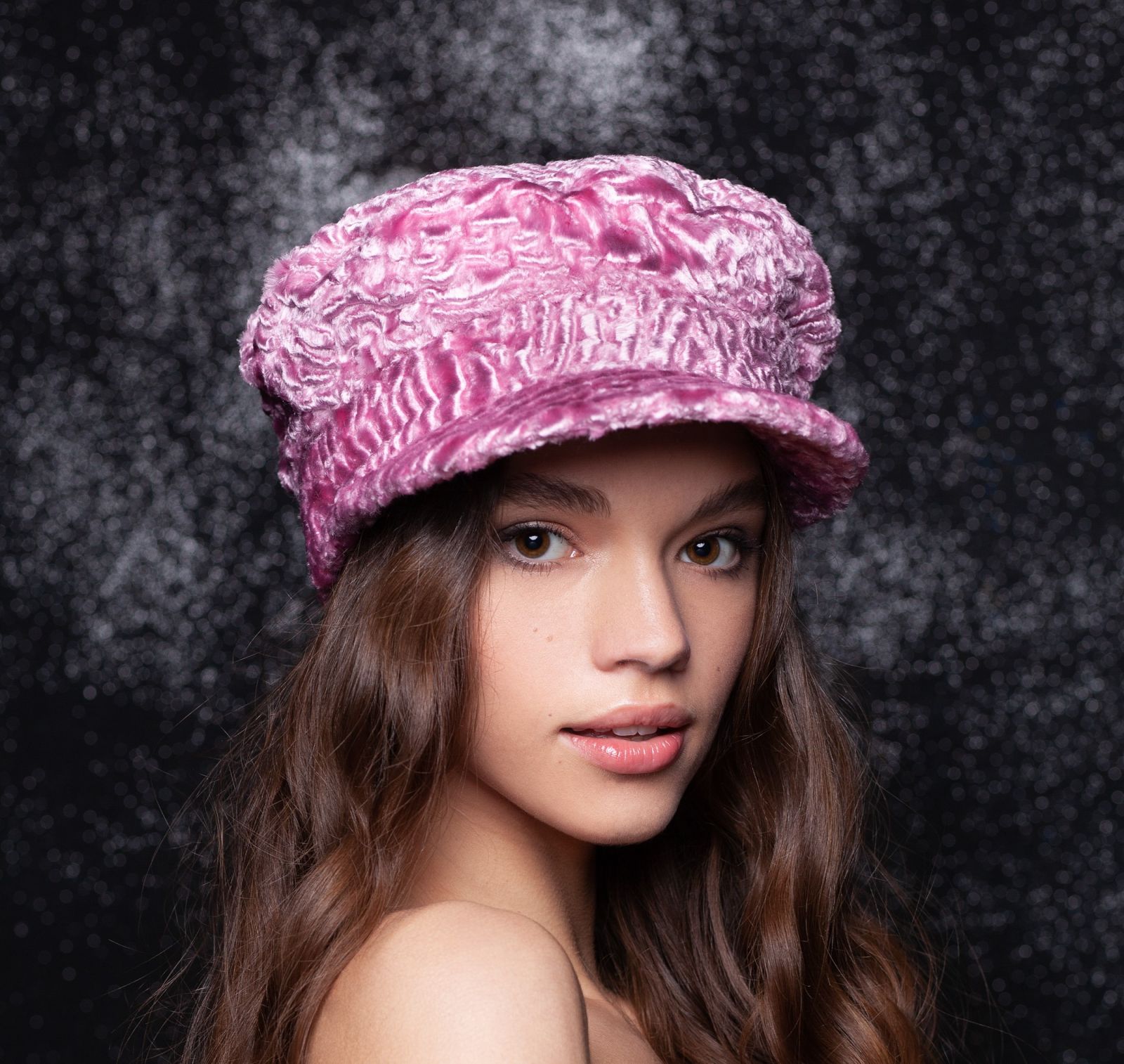 Photo #2 - Baker boy hat eco fur Tissavel - astrakhan quartz