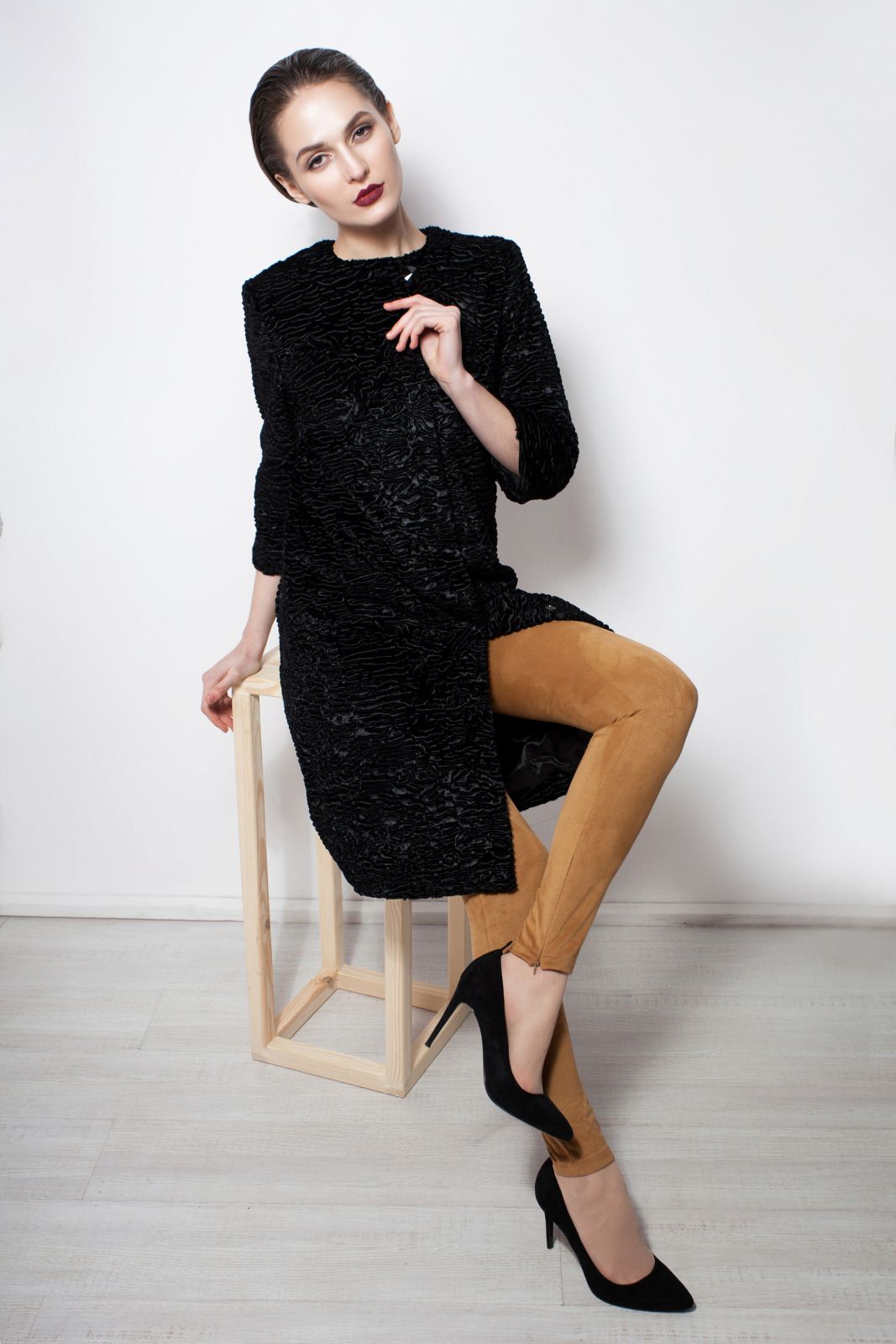 Photo #3 - Coat eco fur Tissavel - astrakhan obsidian