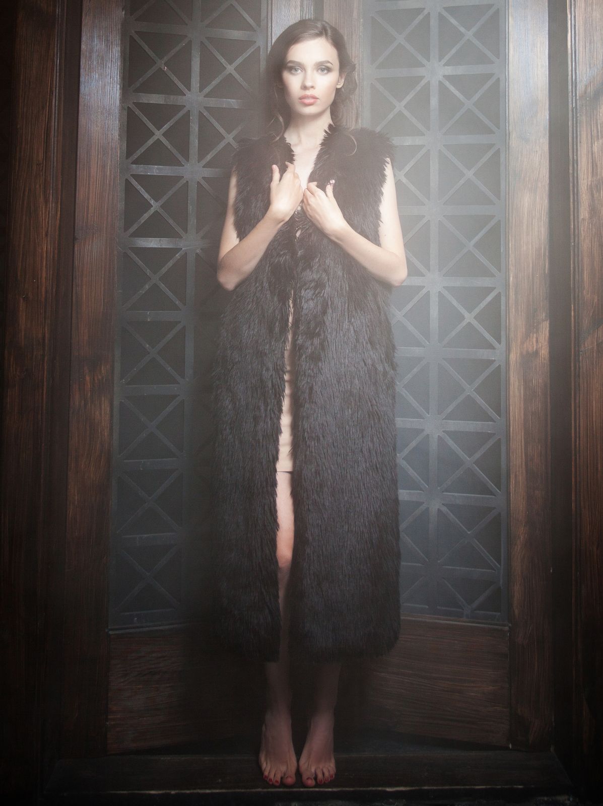 Photo #3 - Vest eco fur Tissavel - lama obsidian