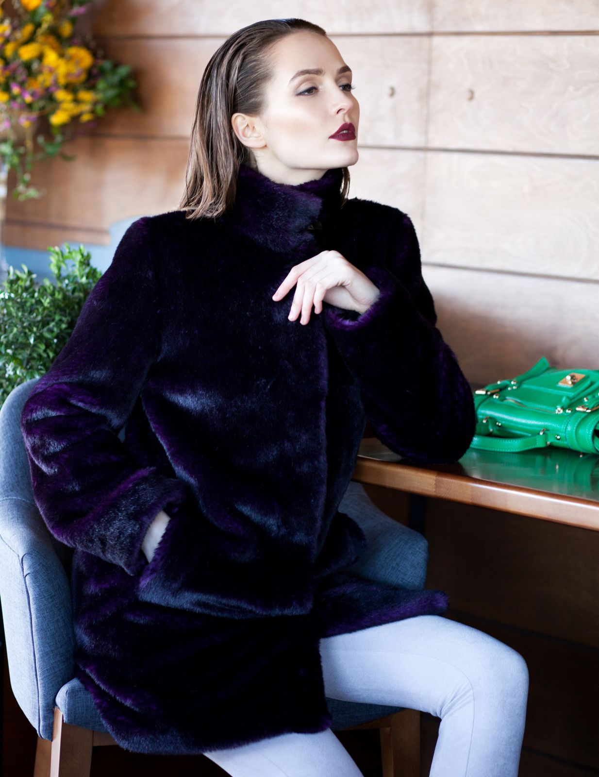 Photo #4 - Coat eco fur Tissavel - mink amethyst