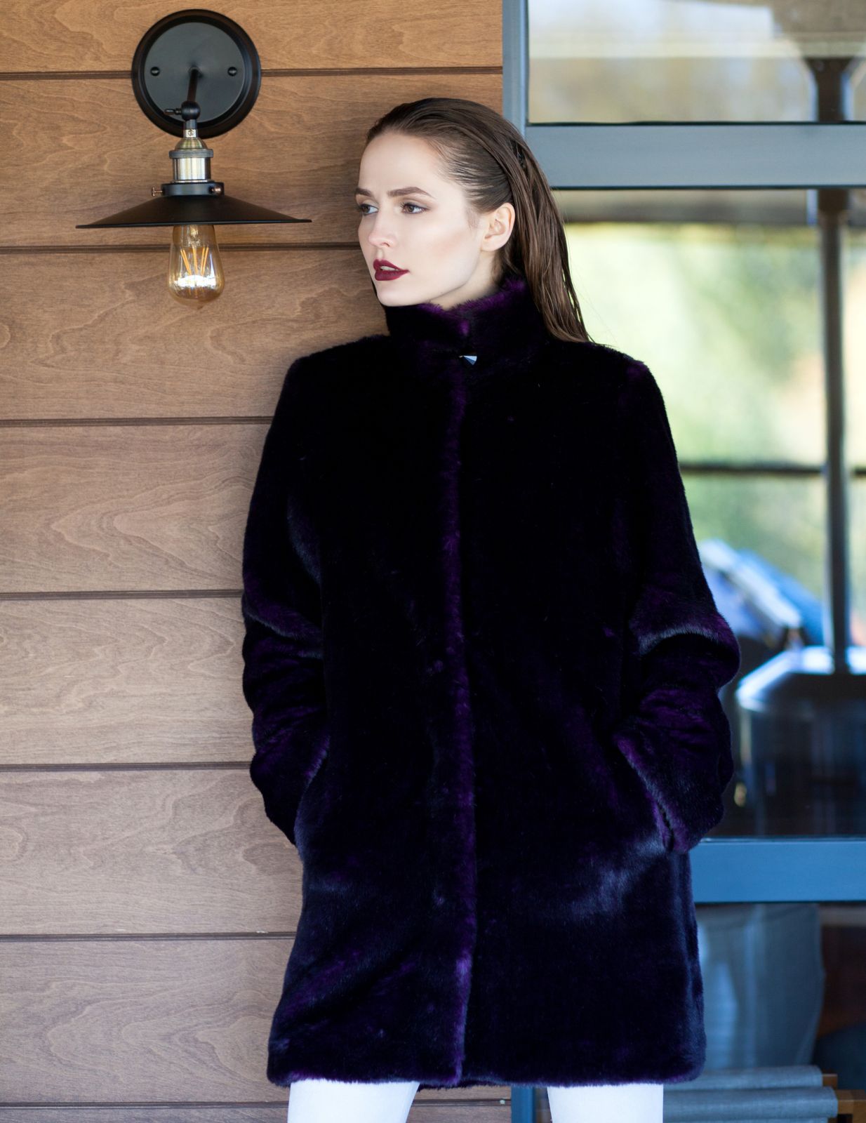 Photo #2 - Coat eco fur Tissavel - mink amethyst