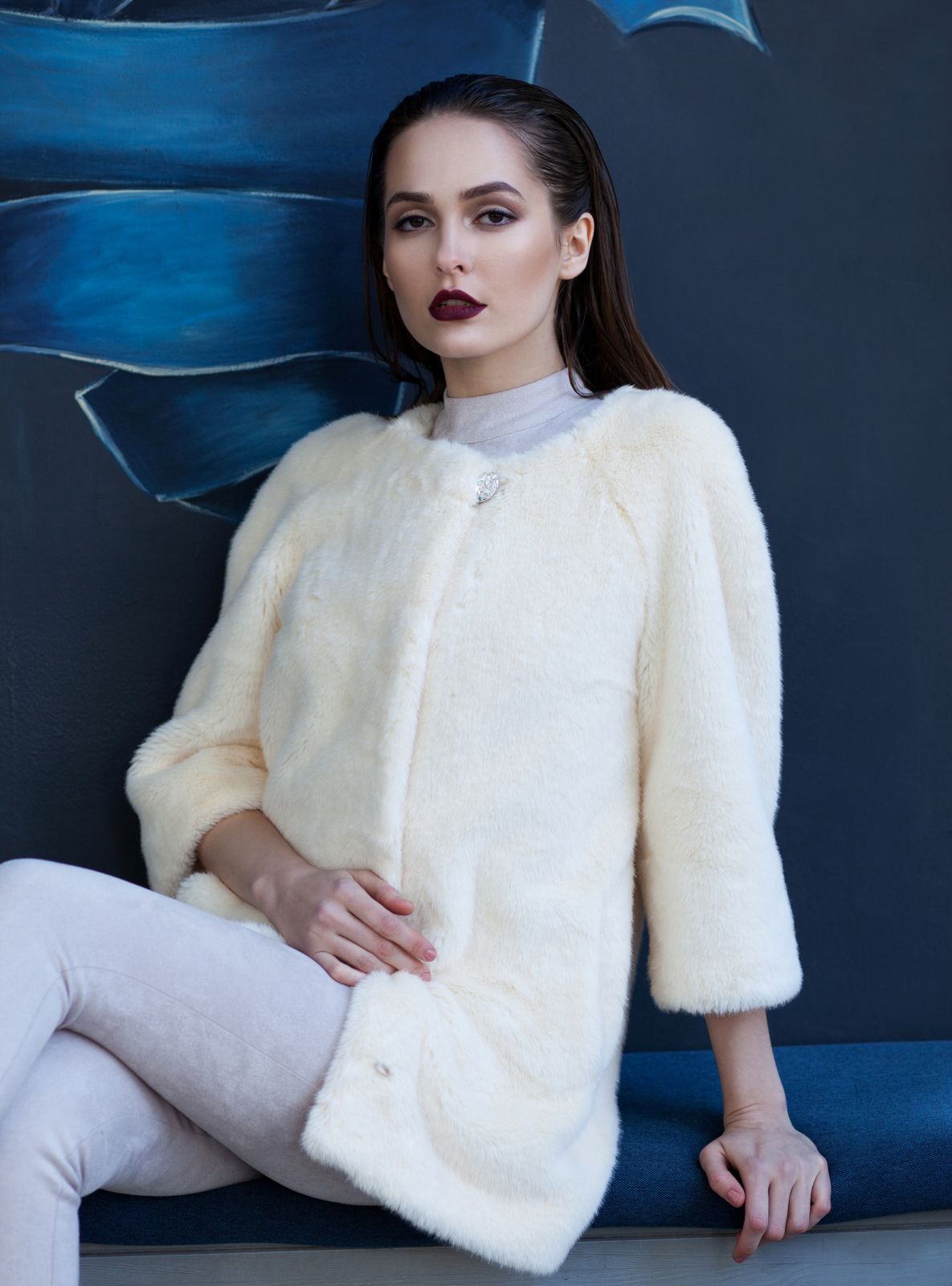 Photo #4 - Coat eco fur Tissavel - mink pearl