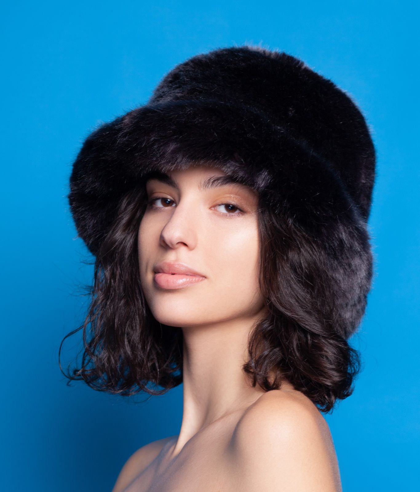 Photo #2 - Bucket hat eco fur Tissavel - sable graphite