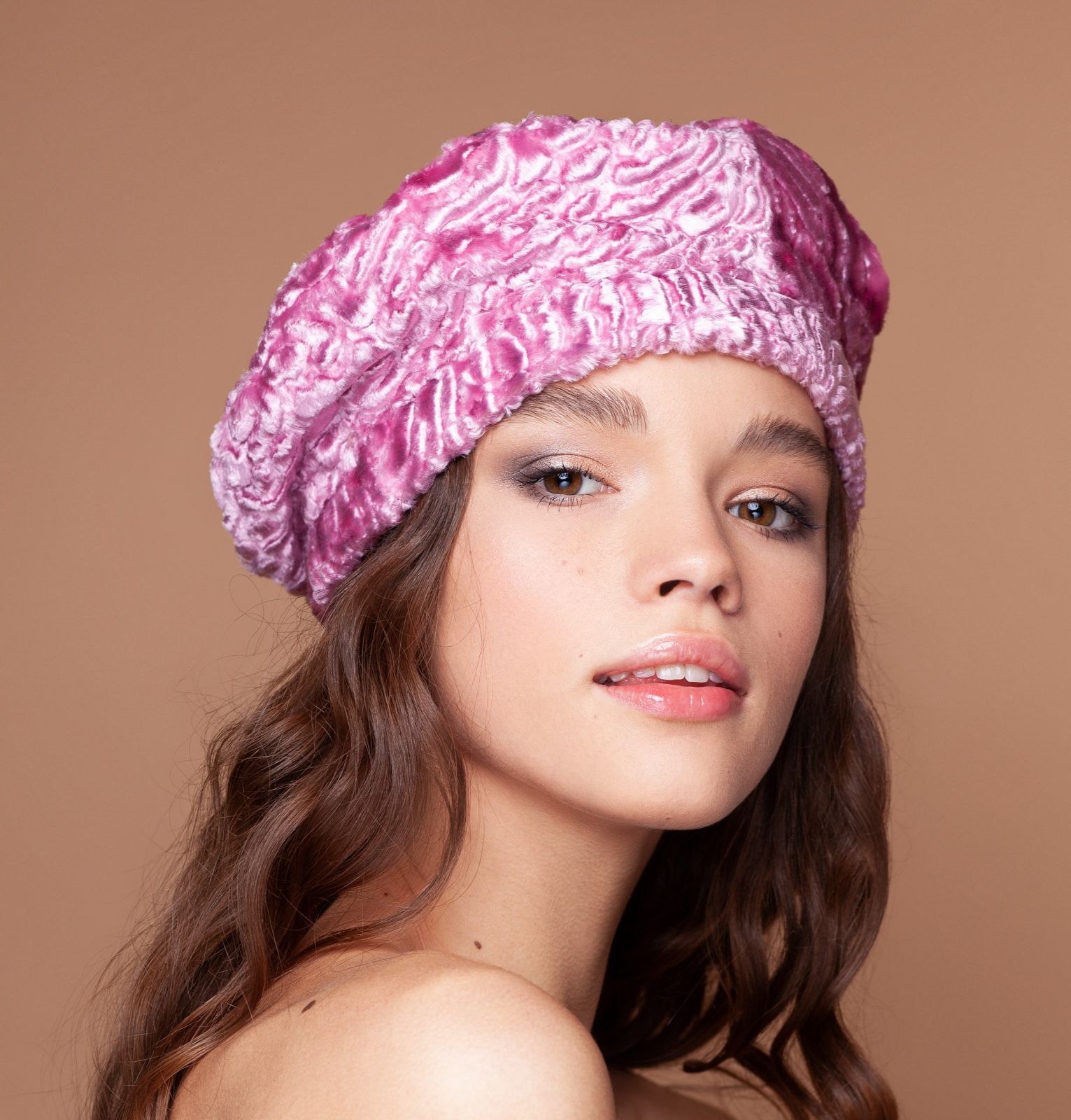 Photo #1 - Beret eco fur Tissavel - astrakhan quartz