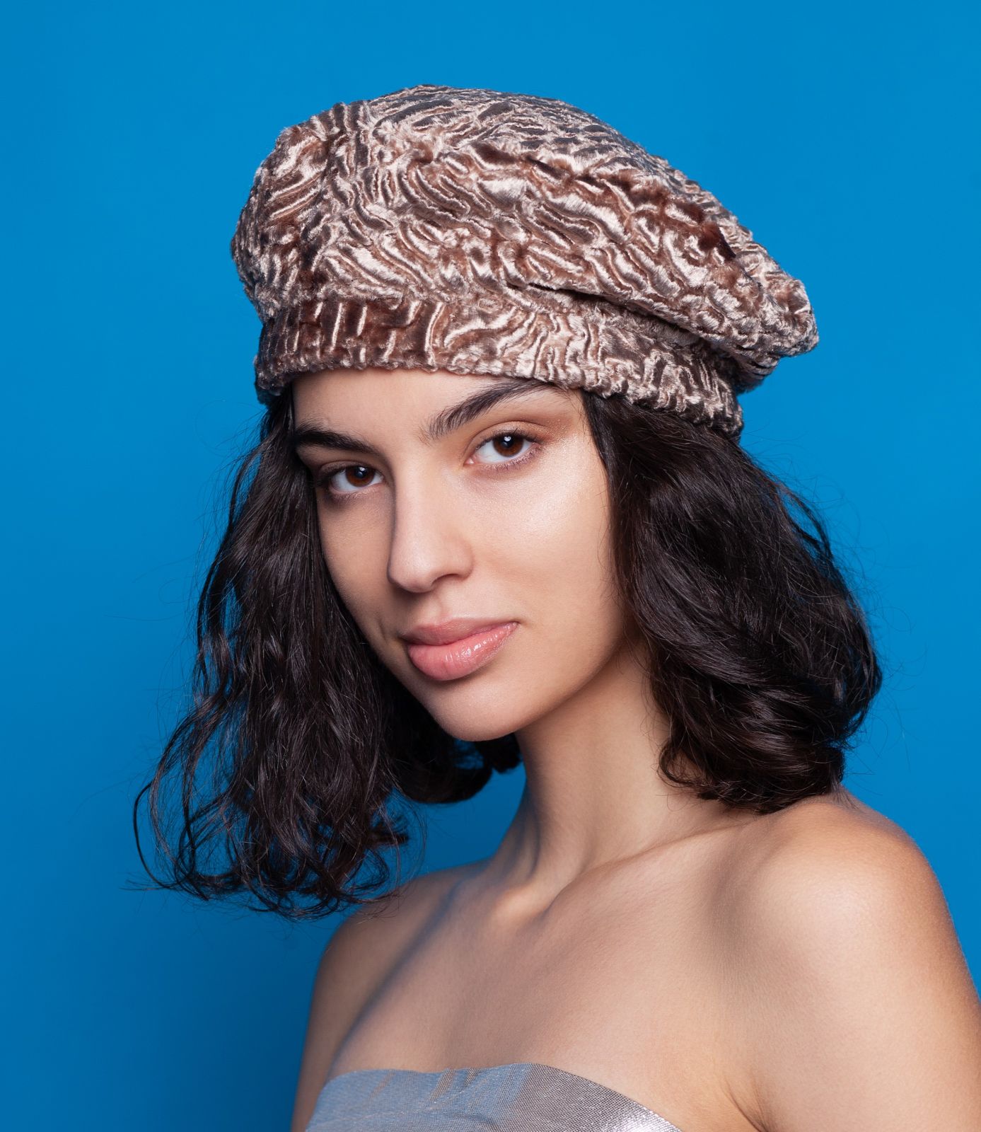 Photo #2 - Beret eco fur Tissavel - astrakhan onyx