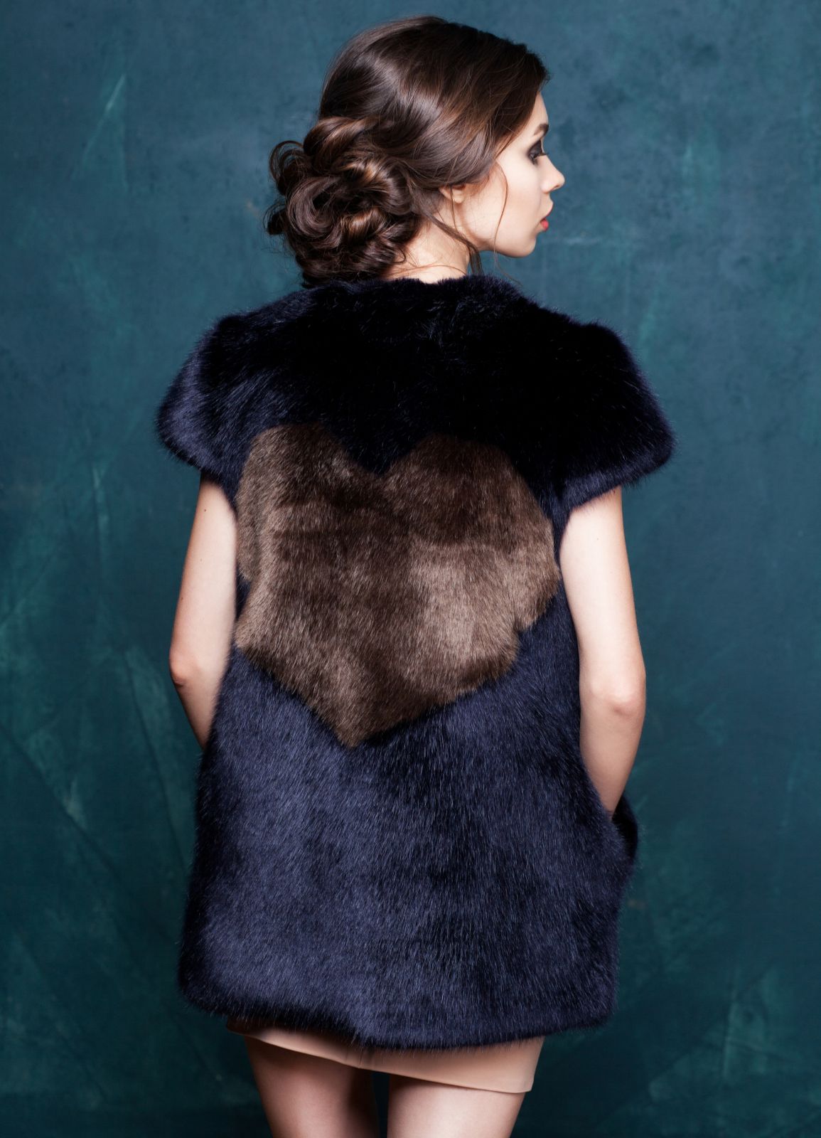 Photo #1 - Vest eco fur Tissavel - sable sapphire