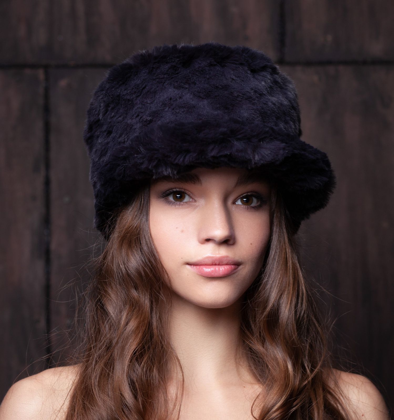 Photo #1 - Cap eco fur Tissavel - chinchilla knitted graphite